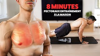 8 minutes pectoraux entrainements à la maison !! 🔥