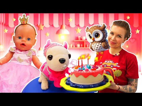 Baby Born Puppen Video für Kinder. Wir machen eine Torte für Freundin. Wie eine Mama