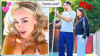 FLIRTING with our NEW NEIGHBOUR IN FRONT OF MY WIFE PRANK! SHE GOT SO JEALOUS!
