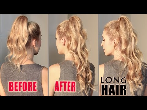 How to get LONG HAIR in 2 min WITHOUT extensions. ARIANA GRANDE hair tutorial