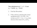 Understanding the Wronskian and Initial Conditions