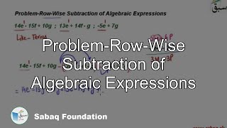 Problem-Row-Wise Subtraction of Algebraic Expressions