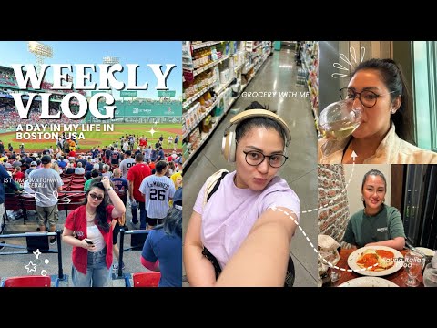 Ep. 2 | 1st time watching a baseball game, Grocery Shopping with me, Eating around boston!