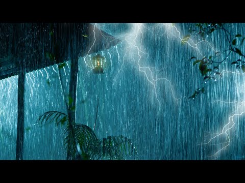 Heavy Stormy Night with Torrential Rainstorm &amp; Very Huge Thunder ⚡⛈ Thunderstorm Sounds for Sleeping