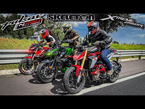 Hero Hunk 250R vs Pulsar N250 UG vs Skeleton 400|Carrera|¡Empezamos Fuerte!😳🤯🔥