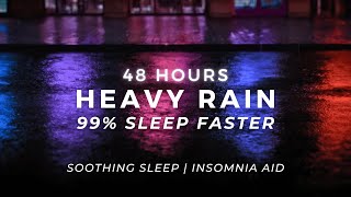 Heavy Rain for Better Sleep, Insomnia Relief, Focus - Rain Sounds 48 Hours