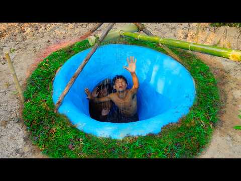 90Days Building Underground House with Swimming Pool And Decoration Underground Room