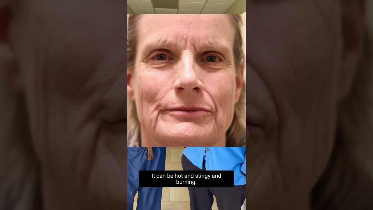 Close-up of a woman with text overlay.