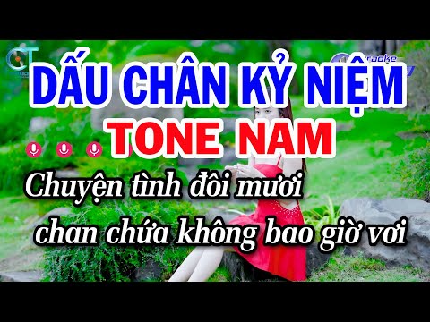 Karaoke Dấu Chân Kỷ Niệm Tone Nam ( Cm ) Nhạc Sống Hay || Karaoke Đồng Sen
