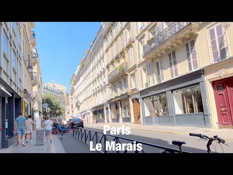 Paris city walks Le Marais Paris, France 4K