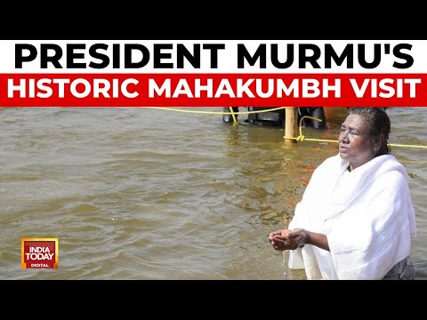 President Murmu Takes Holy Dip at Triveni Sangam During Mahakumbh Visit to Prayagraj