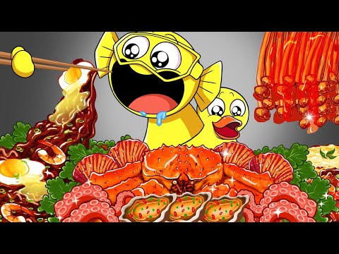 INCREDIBOX SPRUNKI - Fun Bot Family Convenience Store Yellow Food Mukbang Animation | ASMR