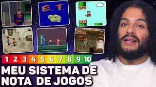 Qual é o meu sistema de NOTAS para os jogos?