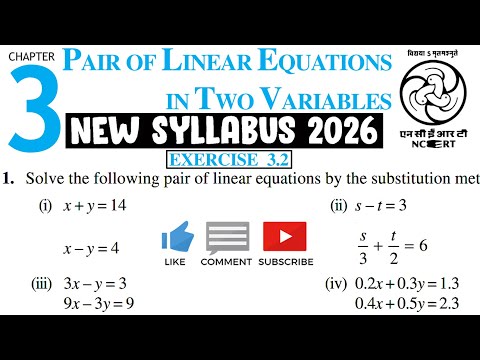 Exercise 3.2 | Pair of Linear Equation In Two Variables | Class 10 Maths | NCERT | Chapter 3
