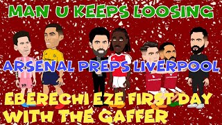 Arsenal prepare for Liverpool clash in Anfield.