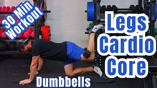 Dumbbell Legs Workout + Cardio and Core 
