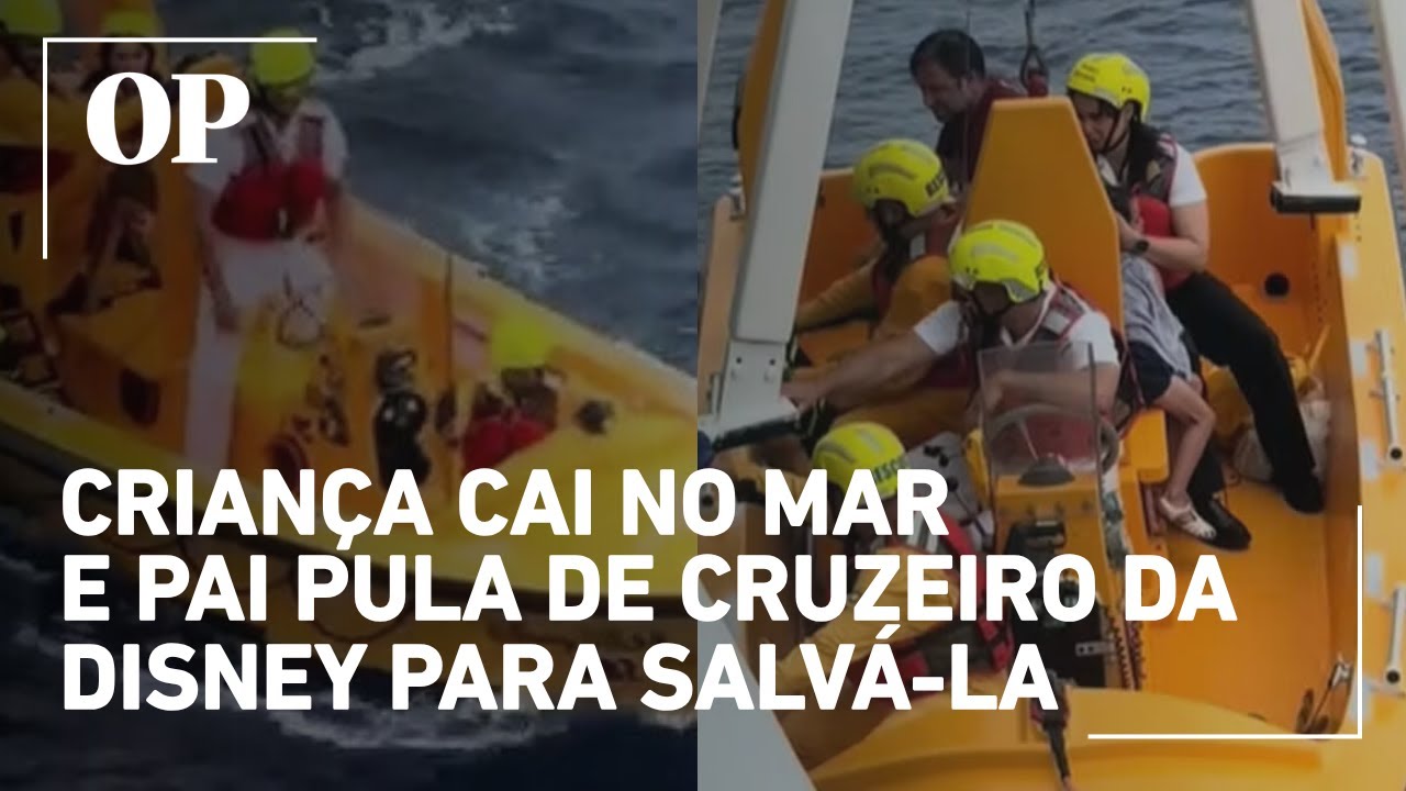 Criança cai no mar em cruzeiro da Disney e pai pula do navio para salvá la veja o resgate