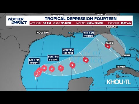 Tropical Update: Tropical Depression 14 expected to head to Florida