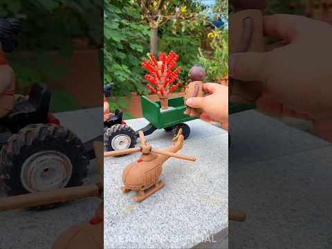 चिंटू कैंडी खाकर हेलीकॉप्टर में घूमने गया 😍🤩 mini wood toy- woodworking art skill/wood hand #shorts