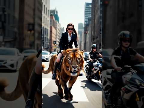 cool lady riding lion3#agt #americasgottalent
