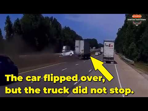 Trucker caused the car to flip over | Pile-up in snow | Trucks stranded in severe storm | Cut off