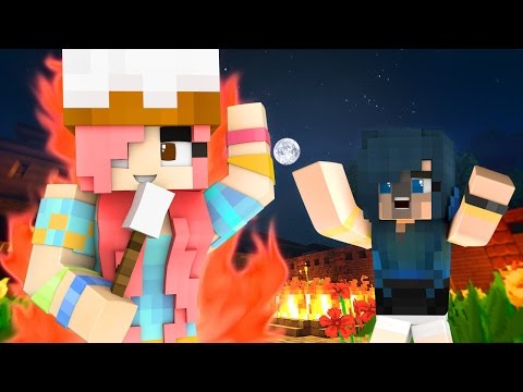 Minecraft Camping - I'M ON FIRE!!! (Minecraft Roleplay)