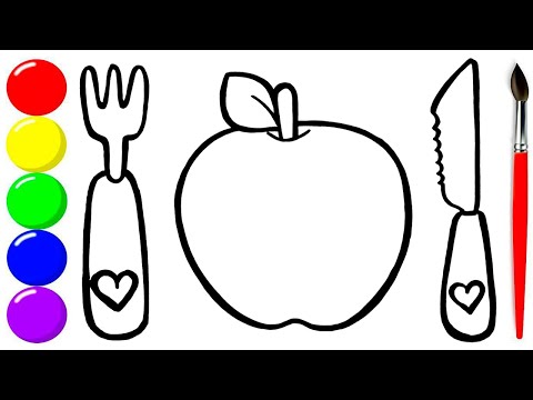 How to draw an apple, snail, cat, slippers, ambulance, computer