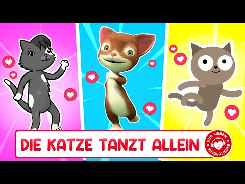 🐱 Die Katze tanzt allein – 3 fröhliche Versionen | Mitsingen & Tanzen im Cartoon-Musikvideo