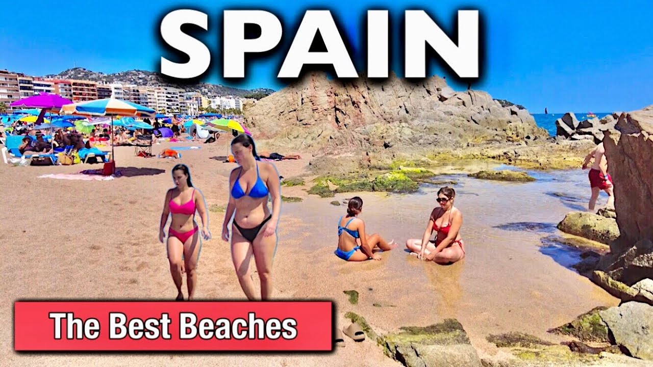 4K Spain Beach Walk, Amazing Costa Brava Beaches, Lloret de Mar