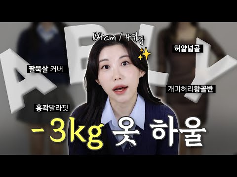 에이블리 -3kg 옷 하울 진짜 날씬해보일까?! / 허얇골넓 / 흉곽말라핏 / 말라핏보장 / 44사이즈