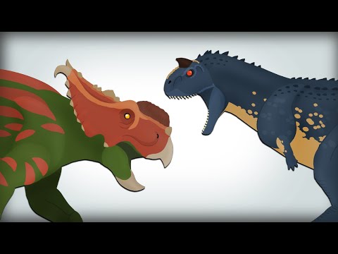 Pachyrhinosaurus vs Carnotaurus | Prehistoric Tournament Battle |  DinoMania - Dinosaur cartoons