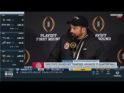 PostGame Interview | Ryan Day sends message to Oregon after Ohio State crush Tennessee 42-17 in CFP