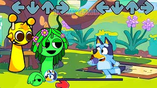 FNF Sprunki and Sprunked All Phases vs Bluey Spooky Full Episodes Sings Bluey Can Can | Incredibox