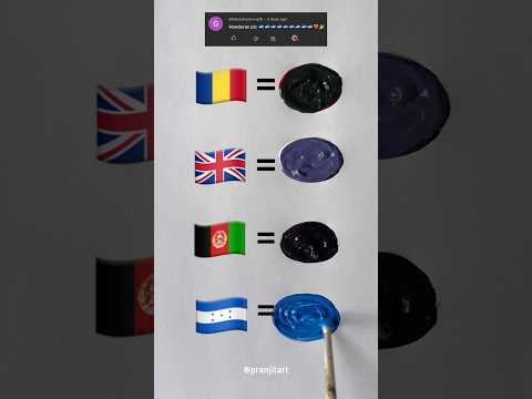 Flags Colour Mixing 🎨 | 🇷🇴vs🇬🇧vs🇦🇫vs🇭🇳 #shorts #colormixing #flags