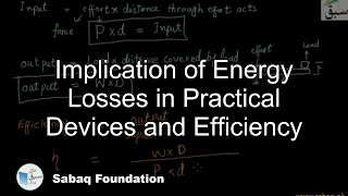 Implication of Energy Losses in Practical Devices and Efficiency