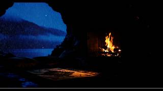 Seeking Shelter from Rain & Thunder in a Cozy Cave 🌧️🔥 | 12 Hours of Deep Sleep & Relaxation Sounds😴