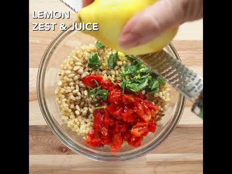 Israeli Couscous Salad with Red Peppers