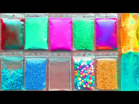 Relaxing Slime Making with Satisfying Bags and Water Snakes