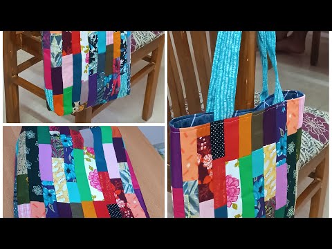 ಪ್ಯಾಚವಕ೯ನಿಂದ ಸುಂದರವಾದ ಶಾಪಿಂಗ್ ಬ್ಯಾಗ|Essential Thing of Small Cloth Strips|Subscribe my channel