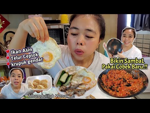 BIKIN SAMBAL PAKAI COBEK BARU📍 SambaL Trasi Tomat Ikan Asin
