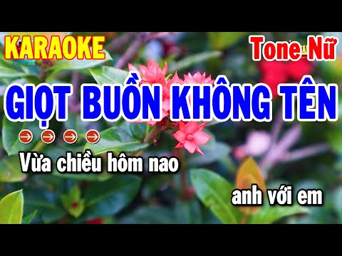 Karaoke Giọt Buồn Không Tên Tone Nữ | Nhạc Sống Bolero Mới Dễ Hát | Thanh Hải