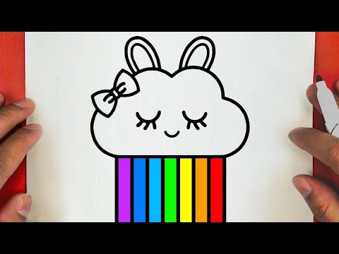 كيف ترسم سحابة قوس قزح كيوت خطوة بخطوة / رسم سهل / تعليم الرسم || Cute Rainbow Cloud Drawing