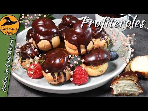 Das perfekte Profiterols (Brandteigkrapfen) Rezept mit samtiger Vanillefüllung und Schoko Glasur