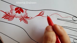 Beautiful simple arabic mehendi design pattern on paper - how to make mehndi @HENNAART
