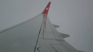 CORENDON AIRLINES B737-800 TURBELENT STORM ROLLERCOASTER APPROACH AT DÜSSELDORF