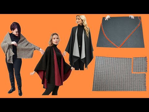 💥4 Practical Poncho Shawl Cutting and Sewing That You Will Love to Use in Winter Months