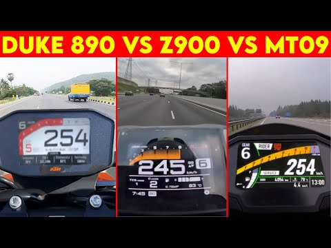 Z900 VS MT-09 VS DUKE 890 | 0 TO 300 | TOPSPEED CLOSE BATTLE !!!