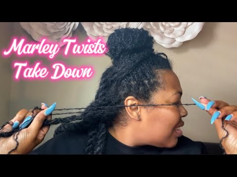 Taking Down My Marley Twists Over Micro  | Protective Style Results!