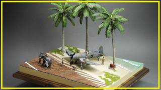 Diorama Build 1/72 Elephant and Corsair Mk.II (F4U-1A) at beach scenery -With Elegoo Saturn 4 Ultra.