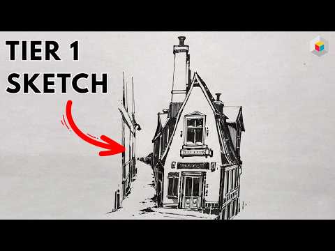 Simple Building Sketch With Just Paper and Pen